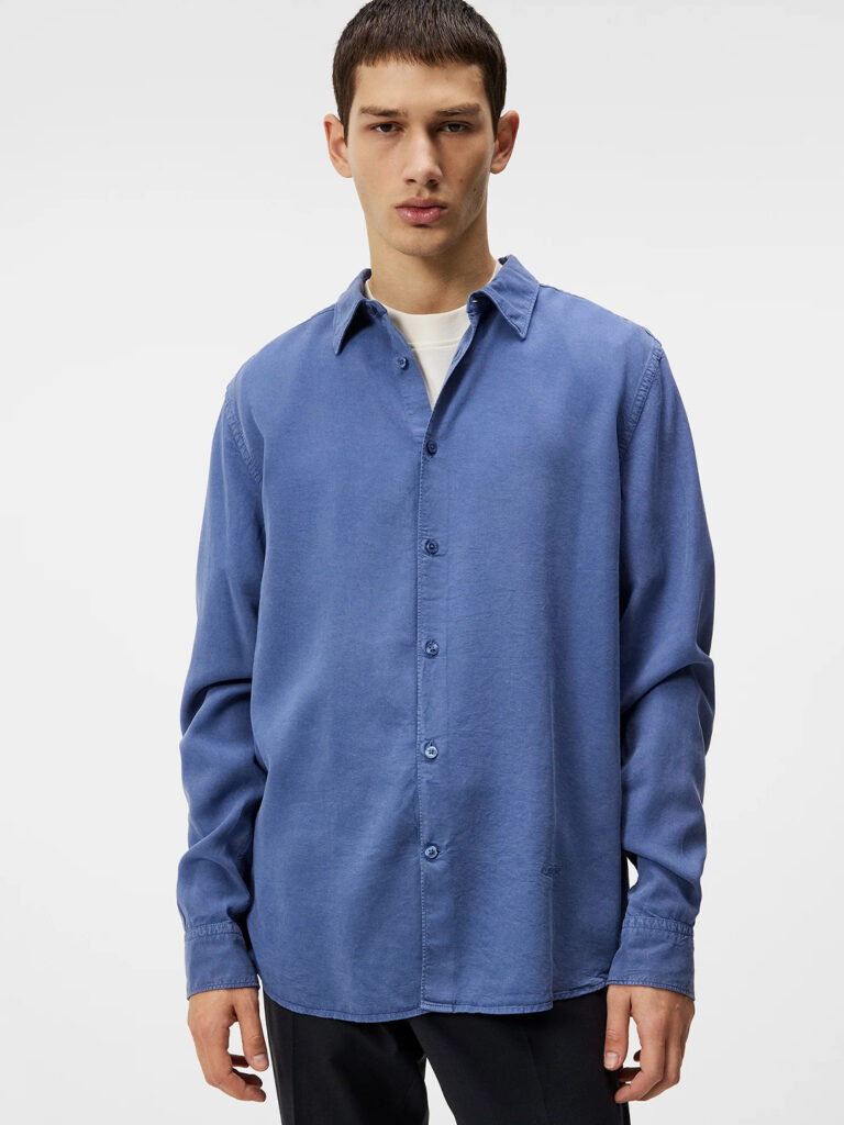B1638-Slim-LS-Comfort-Tencel-Shirt-JL-Bijou-Blue-Front