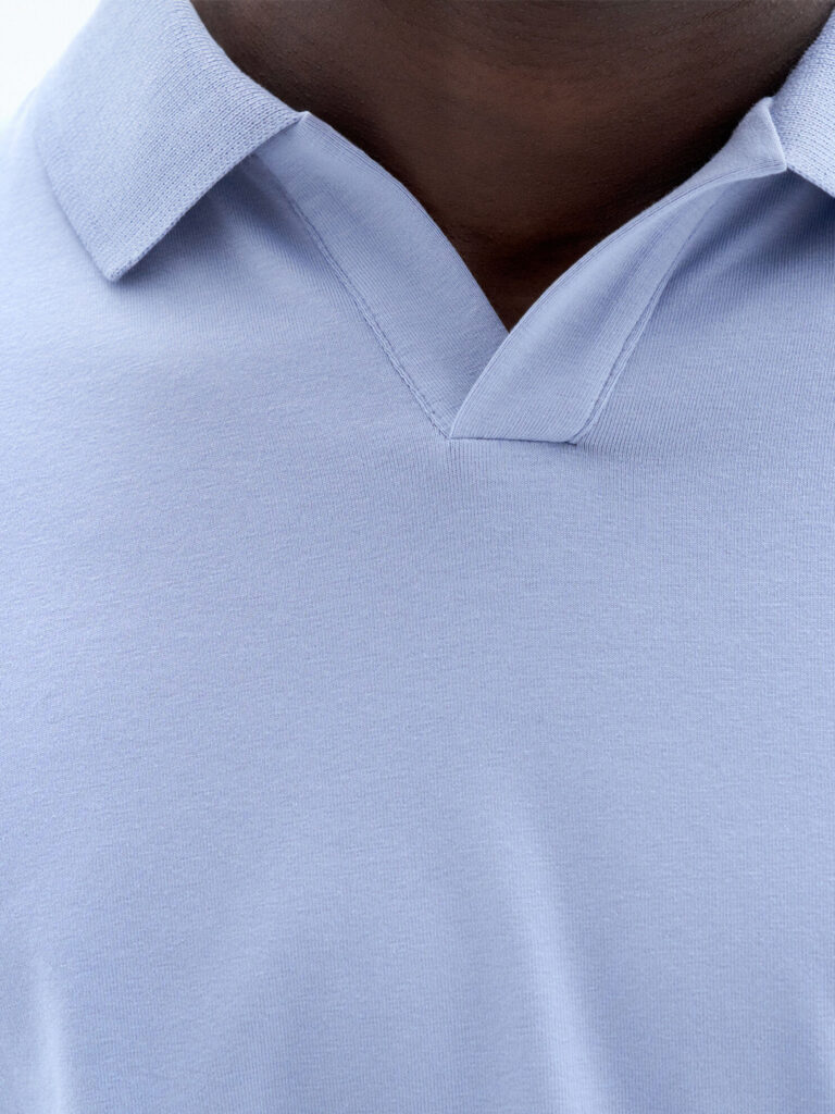 B1647-Stretch-Cotton-Polo-T-Shirt-Filippa-K-Faded-Blue-Front-Close