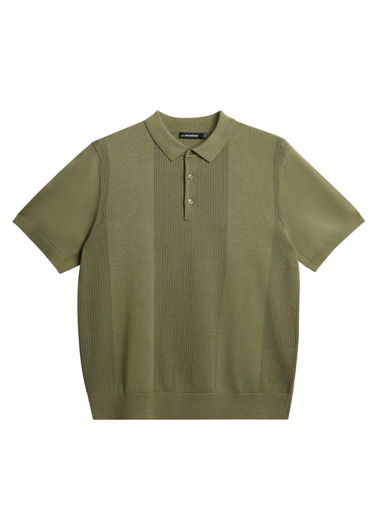 B1654-Reymond-Solid-Polo-J-Lindeberg-Oil-Green-Front-Flat-Lay