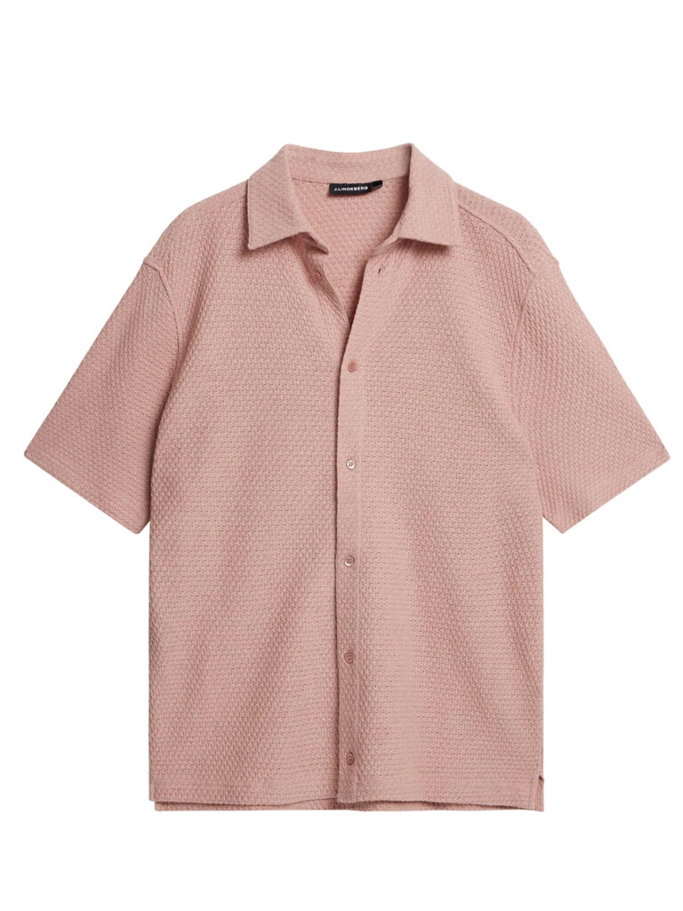 B1655-Torpa-Airy-Structure-Shirt-J-Lindeberg-Powder-Pink-Front-Flat-Lay