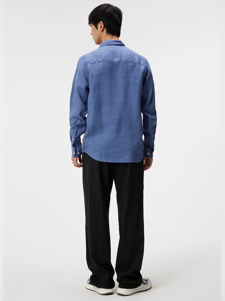 B1656-Reg-LS-Clean-Linen-Shirt-J-Lindeberg-Bijou-Blue-Back-Full-Body
