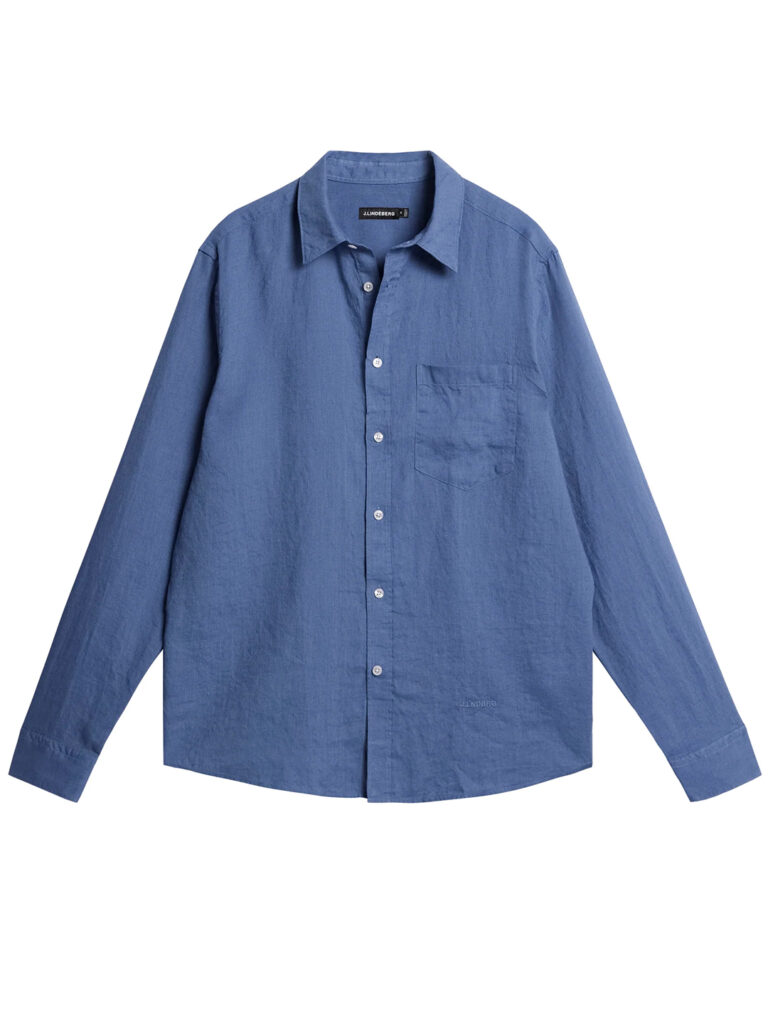 B1656-Reg-LS-Clean-Linen-Shirt-J-Lindeberg-Bijou-Blue-Front-Flat-Lay