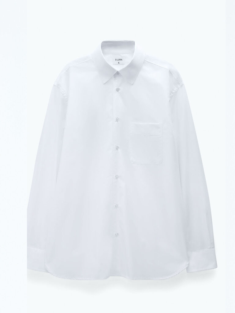 B1658-Relaxed-Poplin-Shirt-Filippa-K-White-Front-Flat-Lay