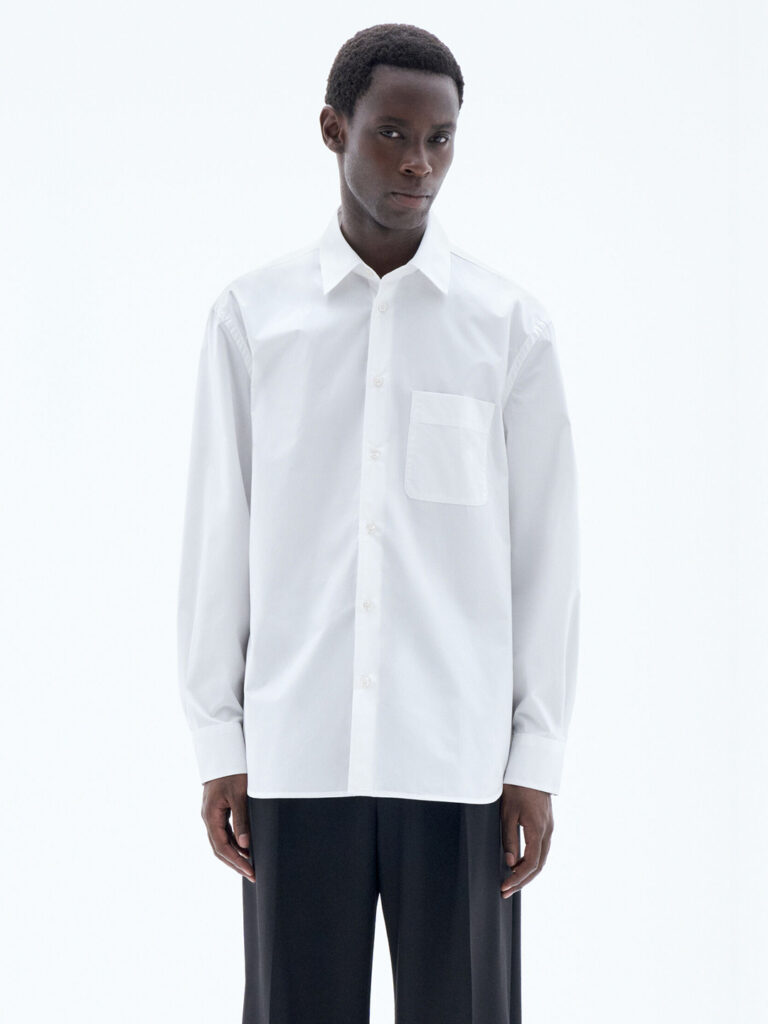 B1658-Relaxed-Poplin-Shirt-Filippa-K-White-Front-Half-Body