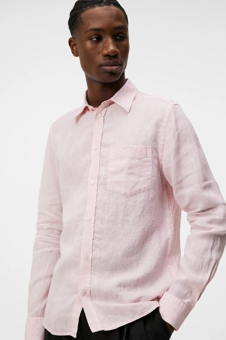 B1663-Slim-LS-Linen-Shirt-JL-Powder-Pink-Front-Close