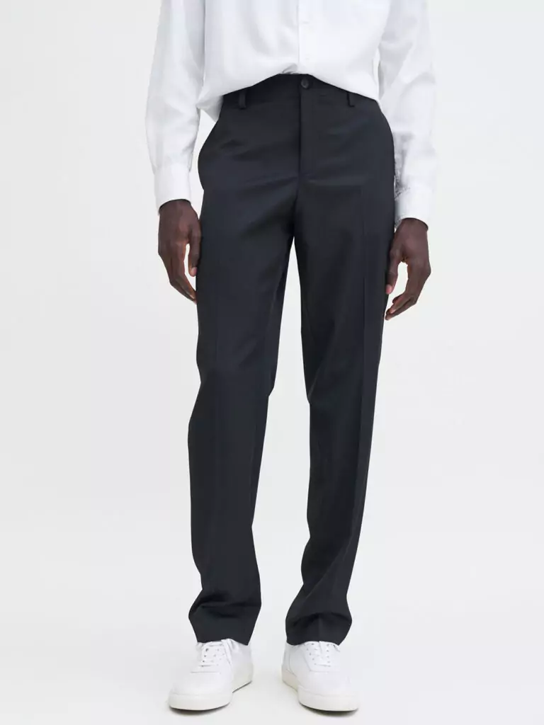 B1670-Elastic-Waist-Tailored-Trouser-FK-Black-Front