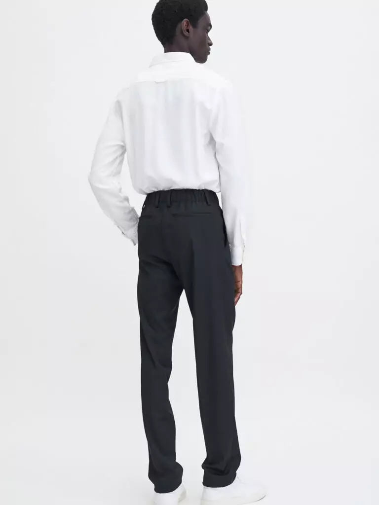 B1670-Elastic-Waist-Tailored-Trouser-FK-Black-Full-Body-Back