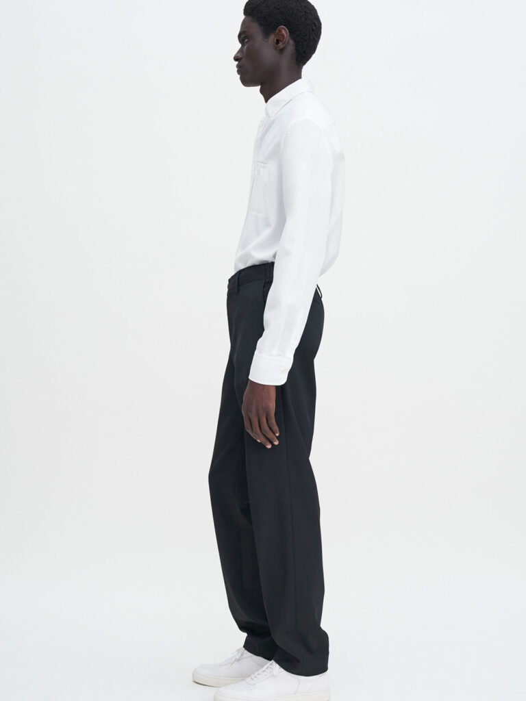 B1670-Elastic-Waist-Tailored-Trouser-FK-Black-Full-Body-Side