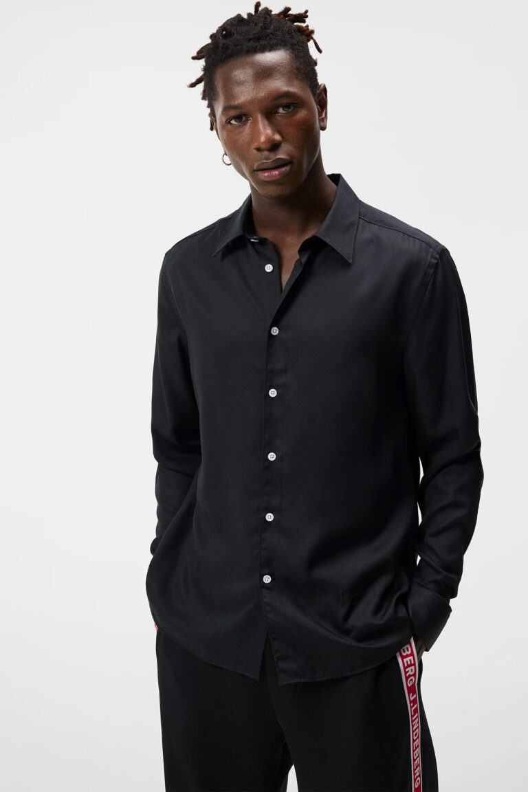 B1694-Slim-Fit-Tencel-Shirt-JLindeberg-Black-Front-2