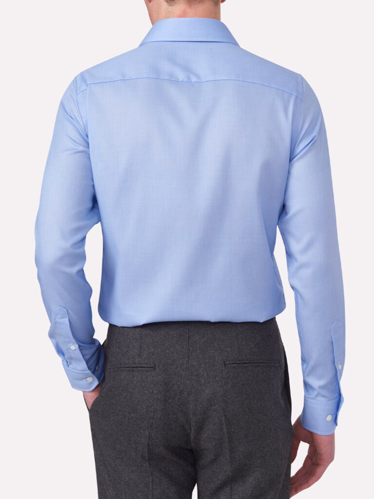 B1698-Slim-Fit-Cut-Away-Non-Iron-Cotton-Shirt-Oscar-Jacobson-Lt-Blue-Back