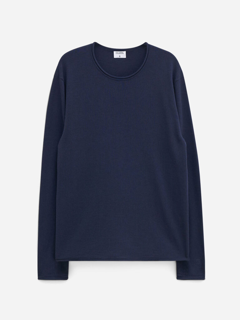 B1721-Rolled-Edge-Knit-Sweater-Filippa-K-Navy-Flat-Lay