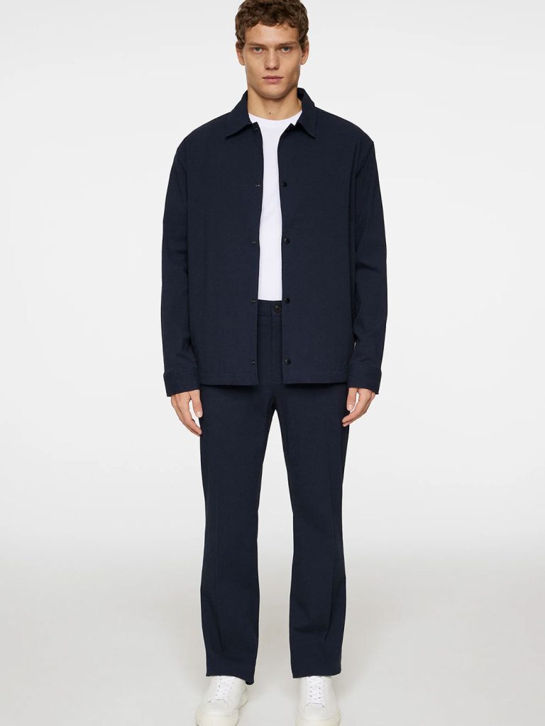 B1727-Celian-Seersucker-Overshirt-J-Lindeberg-JL-Navy-Front-Full-Body
