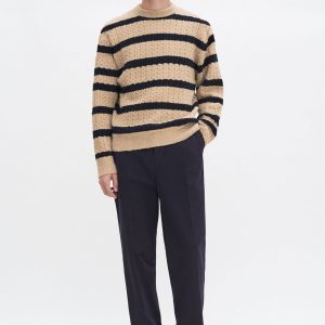 Braided Striped Sweater