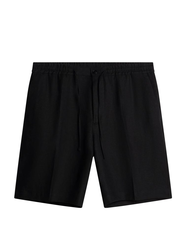B1740-Brady-Drape-Linen-Shorts-J-Lindeberg-Black-Flat-Lay
