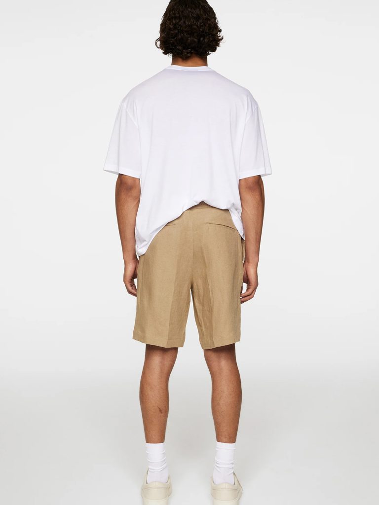 B1740-Brady-Drape-Linen-Shorts-J-Lindeberg-Sepia-Tint-Full-Body-Back