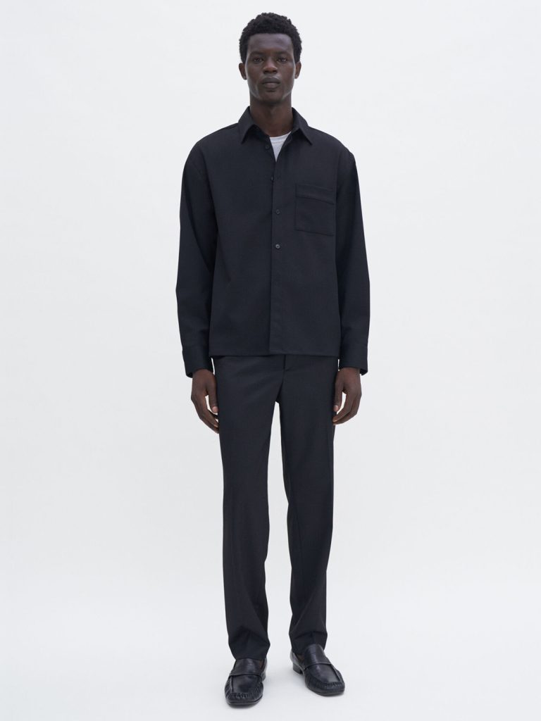 B1743-Boxy-Twill-Shirt-Filippa-K–Black-Front-Full-Body