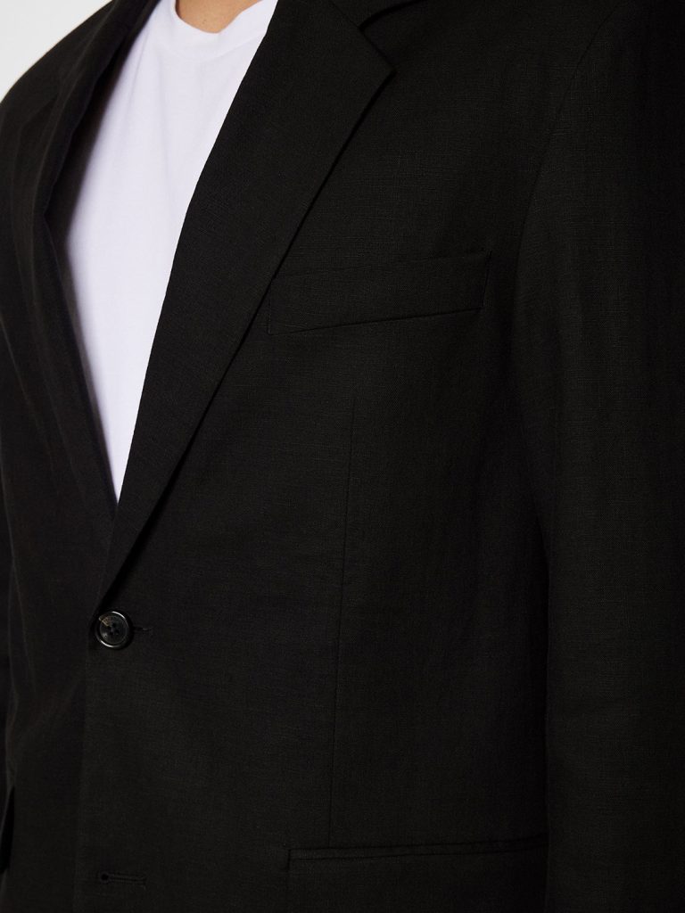 B1746-Alban-U-Super-Linen-Blazer-J-Lindeberg-Black-Front-Close
