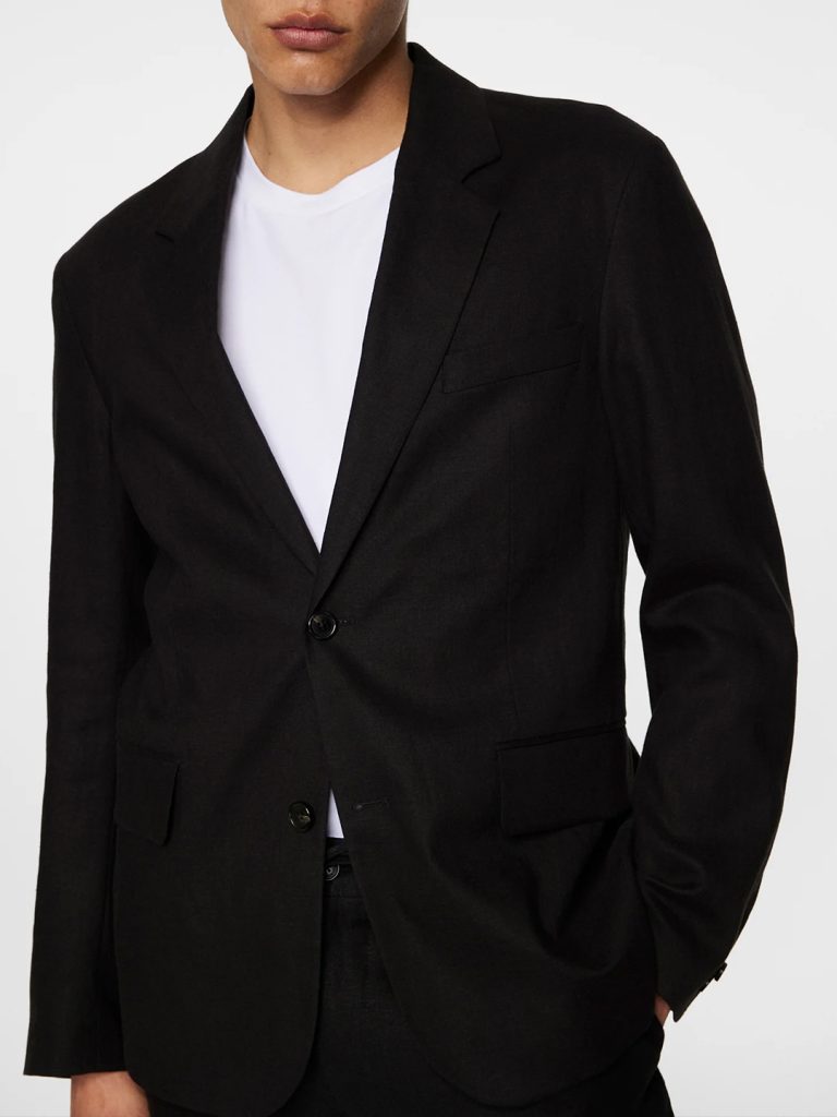 B1746-Alban-U-Super-Linen-Blazer-J-Lindeberg-Black-Front-Side