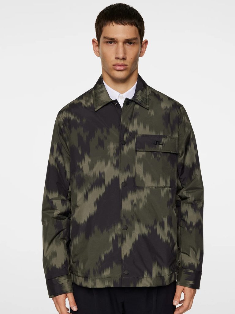 B1752-Nile-Print-padded-Overshirt-J-Lindeberg-Warped-Forest-Front