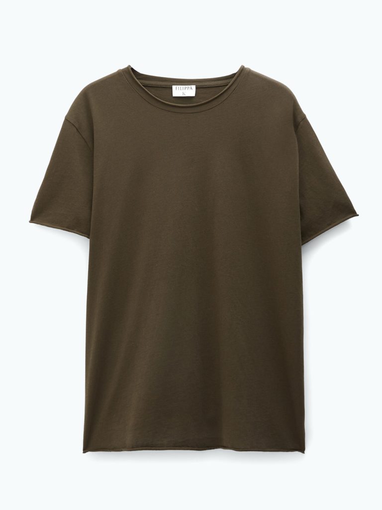 B1755-Roll-Neck-Tee-Filippa-K-Dk-Olive-Green-Front-Flat-Lay