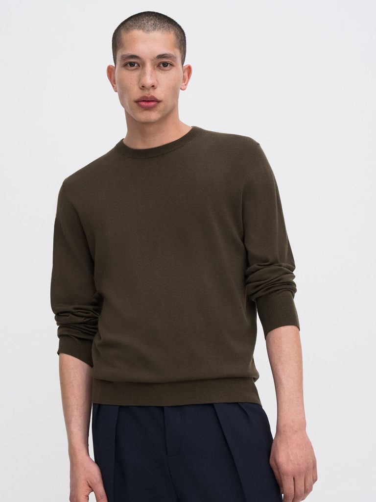 B1765-Merino-Sweater-Filippa-K-Dk-Khaki-Green-Front