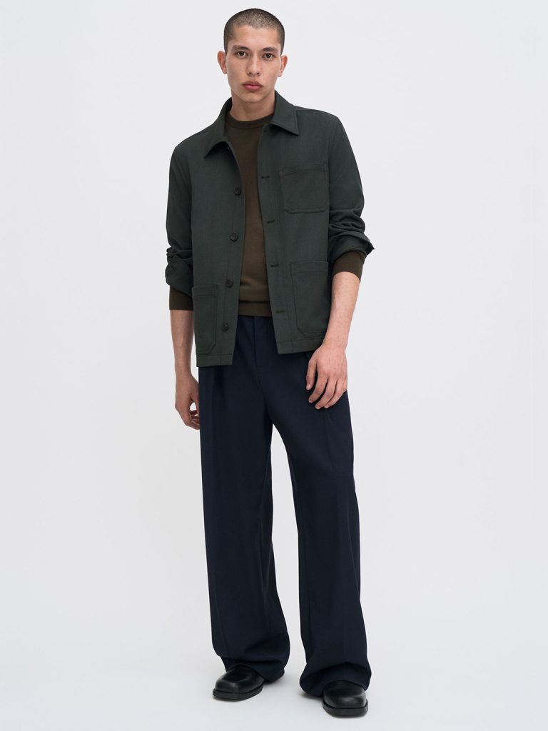 B1765-Merino-Sweater-Filippa-K-Dk-Khaki-Green-Front-Full-Body