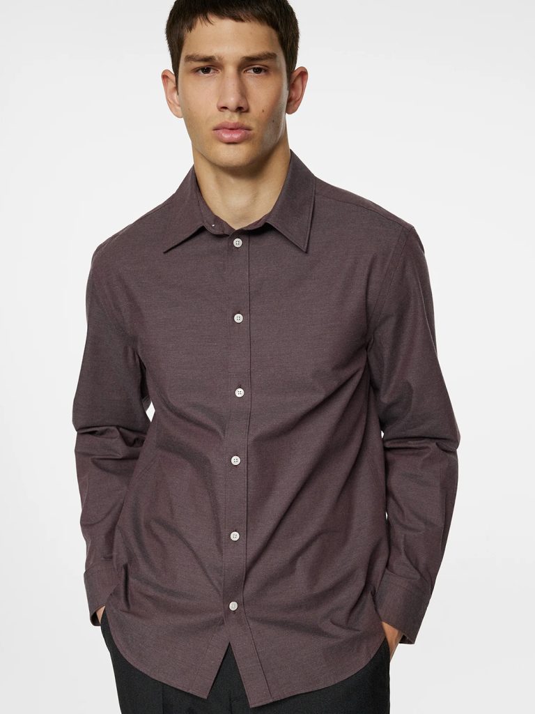 B1765-Slim-Light-Flannel-Shirt-J-Lindeberg-Huckelberry-Front-Close-Up