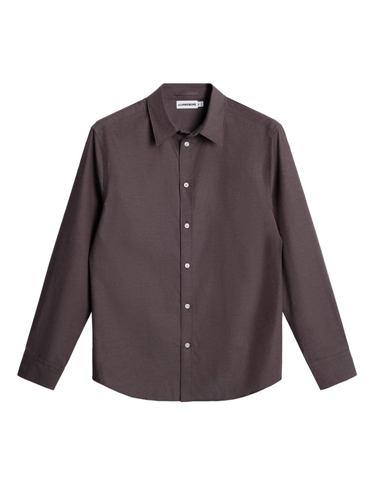 B1765-Slim-Light-Flannel-Shirt-J-Lindeberg-Huckelberry-Front-Flat-Lay