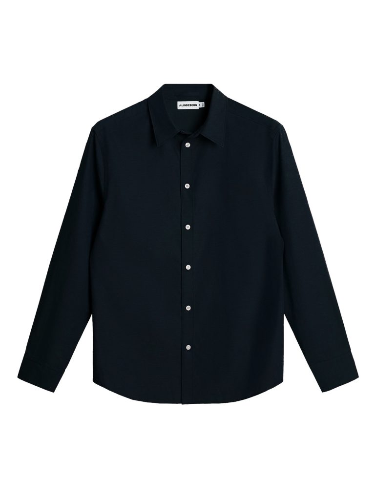 B1765-Slim-Light-Flannel-Shirt-J-Lindeberg-JL-Navy-Front-Flat-Lay
