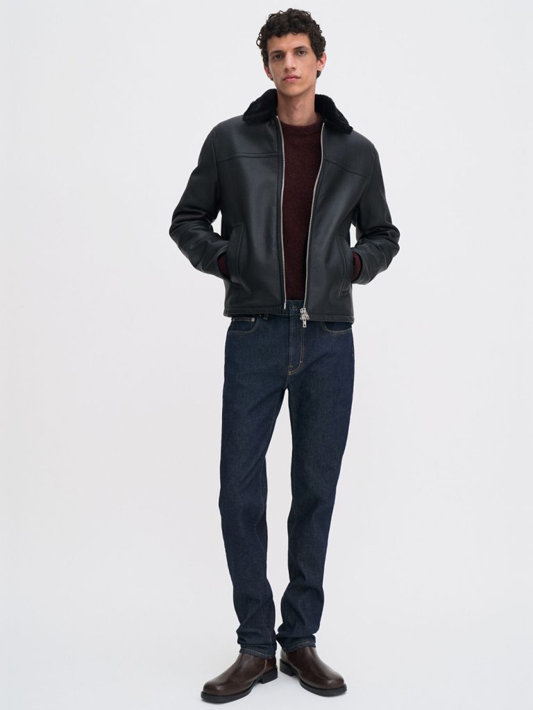 B1766-Slim-Straight-Jeans-Filippa-K-Dry-Rinsed-Blue-Front-Full-Body