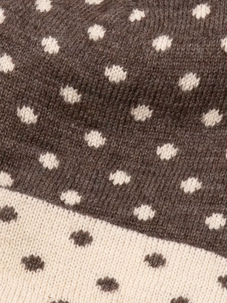 C0103-Dale-Dot-Jacquard-Hat-J-Lindeberg-Brown-Close-Up-Fabric