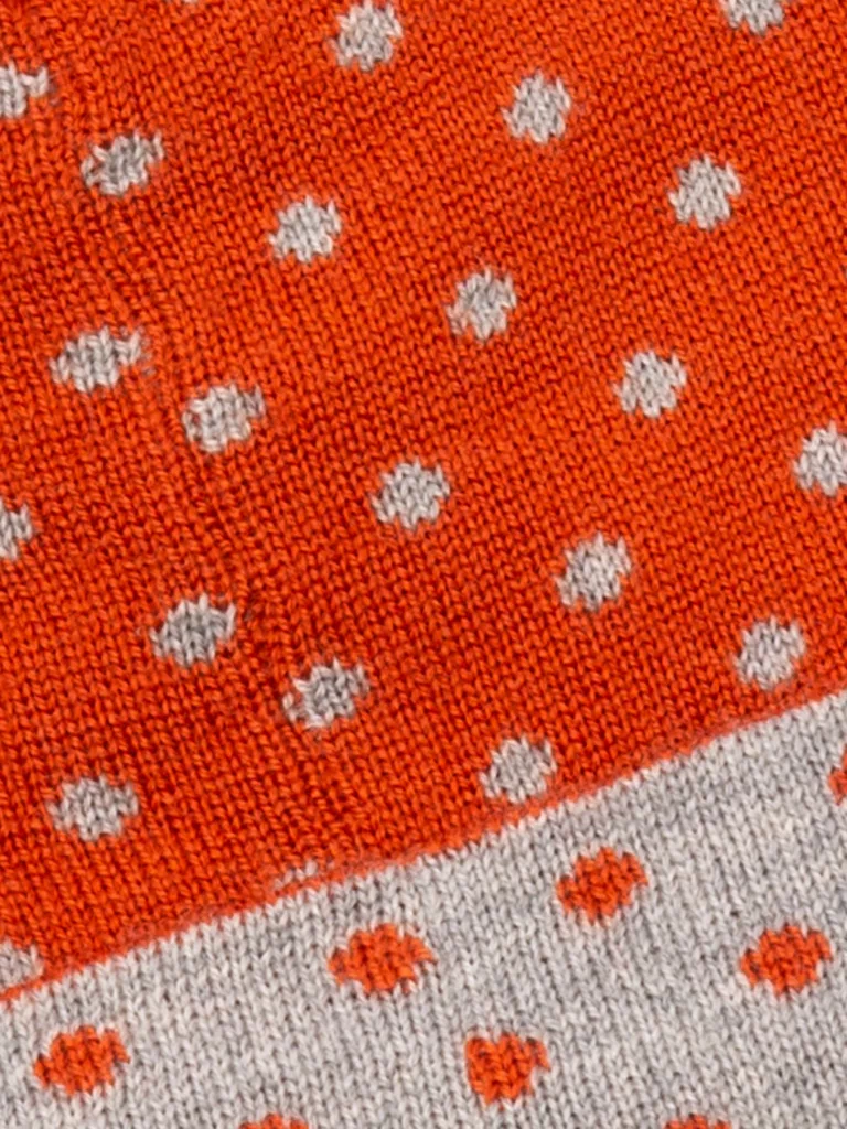 C0103-Dale-Dot-Jacquard-Hat-J-Lindeberg-Brown-Orange-Close-Up-Fabric