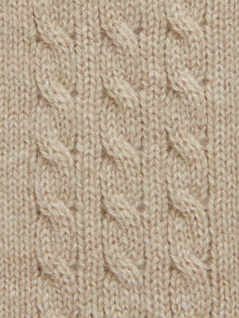 C0345-Knitted-Cashmere-Tie-Oscar-Jacobson-Nubuck-Beige-Front-Close-Up-Knit