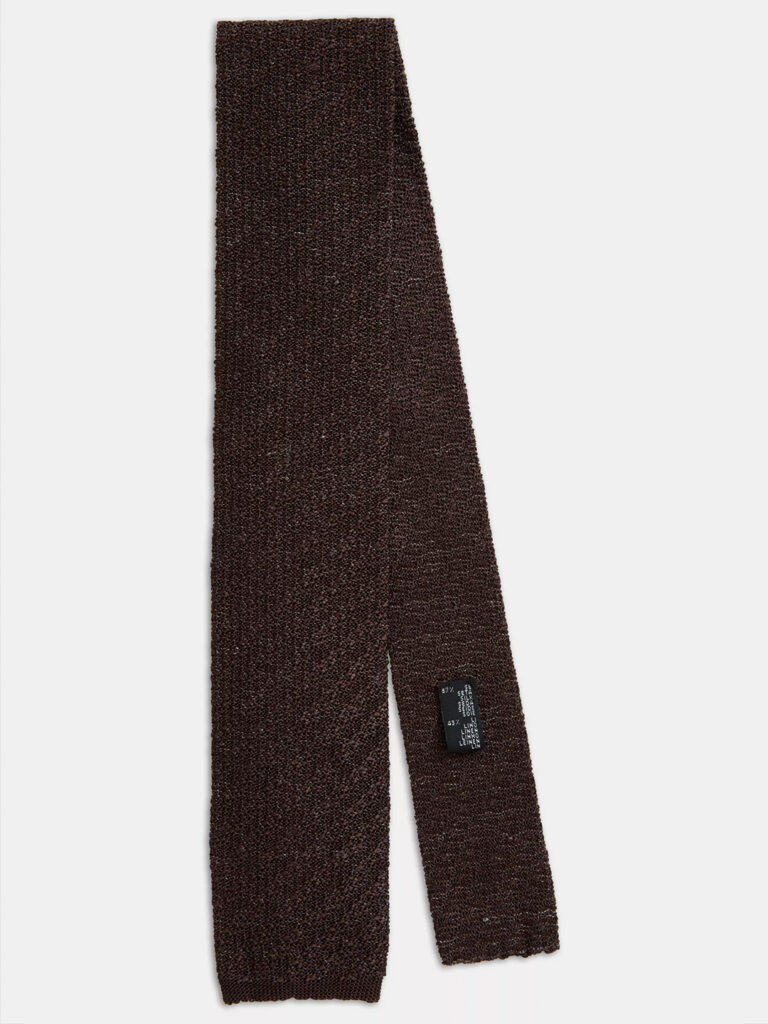 C0346-Knitted-Tie-Oscar-Jacobson-Cold-Brown-Front
