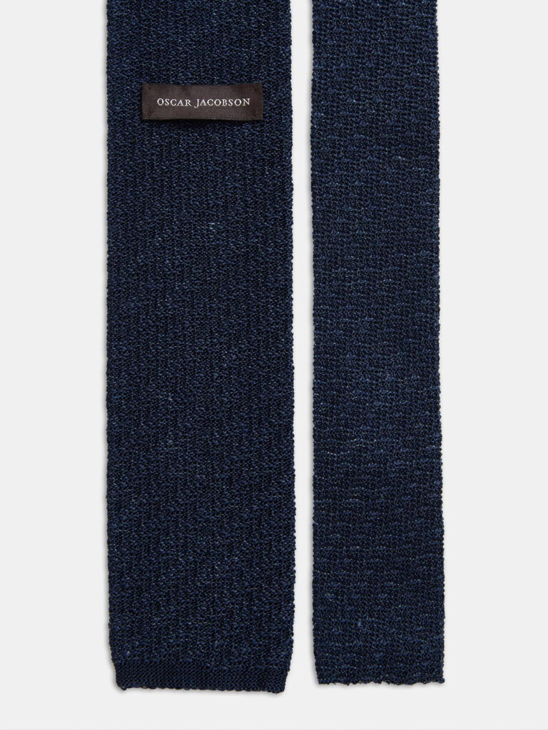 C0346-Knitted-Tie-Oscar-Jacobson-French-Blue-Back-Flat-Lay