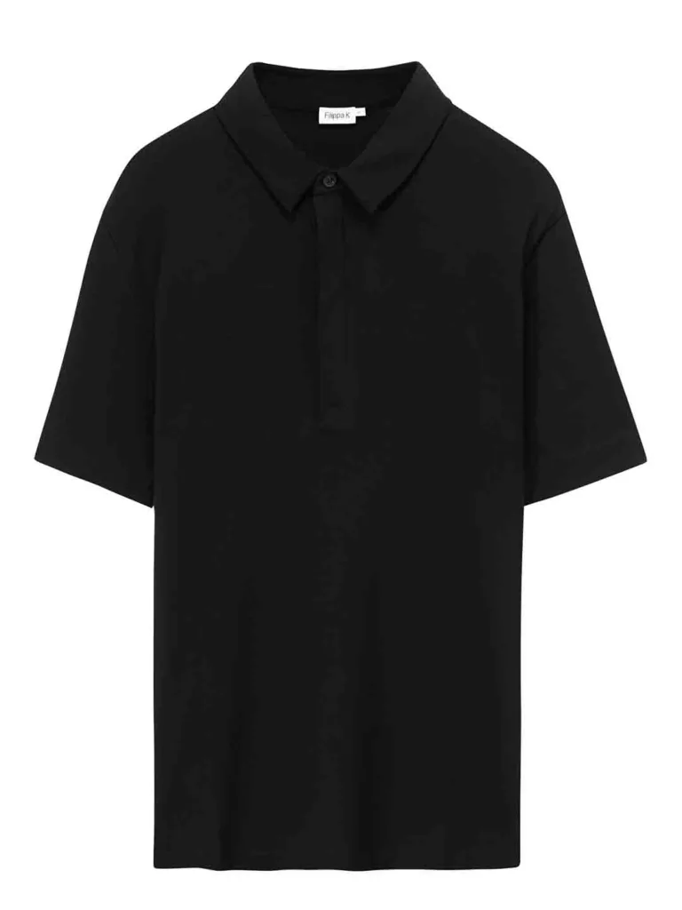 S0064-Pique-Poloshirt-SS-Filippa-K-Black-flat-lay
