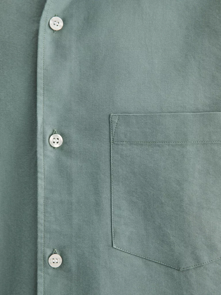 S0114-Tim-Oxford-Shirt-Filippa-K-Mint-Powder-Front-Close-Up-Fabric