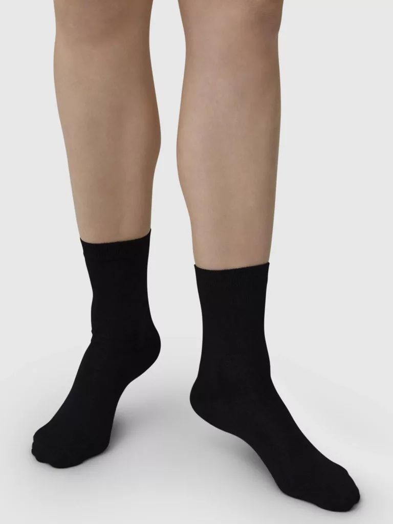 SS0006-Johanna-Wool-Socks-Swedish-Stockings-Black-Front