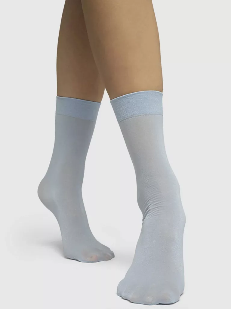 SS0008-Malin-Shimmery-Socks-Swedish-Stockings-Lt-Blue-Front