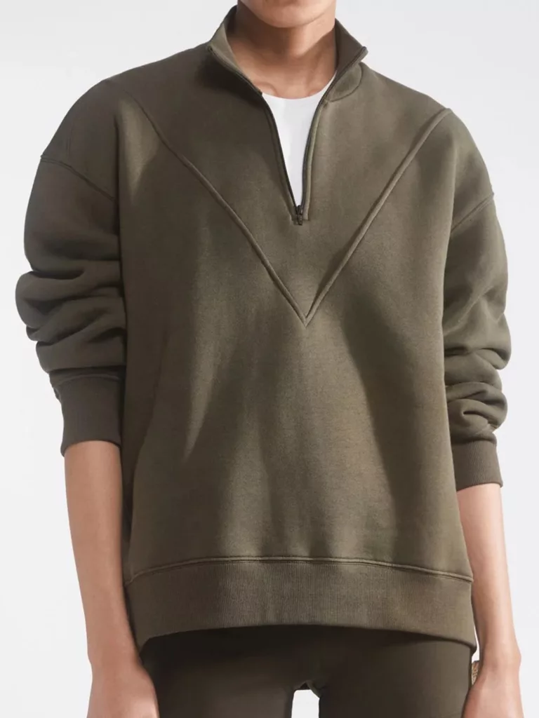 Y0002-Zipped-Sweatshirt-Filippa-K-Olive-Front