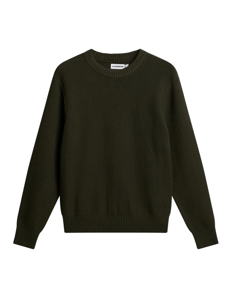 b1759-Oliver-Structure-Sweater-J-Lindeberg-Forest-Green-Front-Flat-Lay