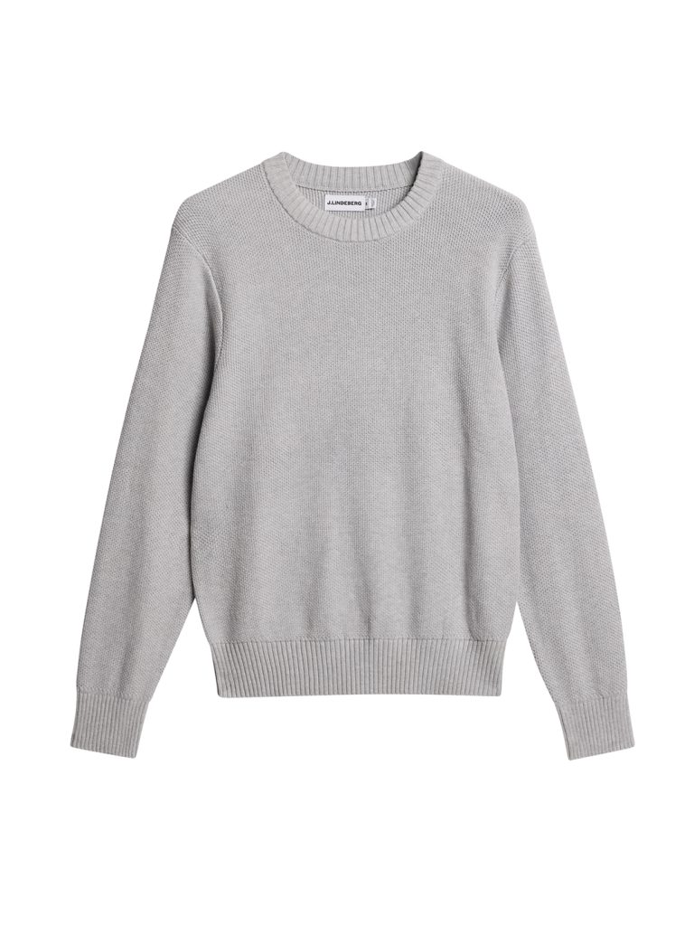 b1759-Oliver-Structure-Sweater-J-Lindeberg-Lt-Grey-Melange-Front-Flat-Lay
